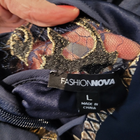 Blue Fashion Nova maxi dress sz large - Picture 2 of 4